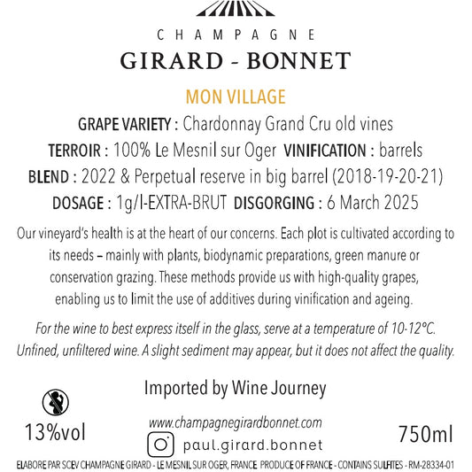 Champagne Girard-Bonnet Mon Village Grand Cru v22