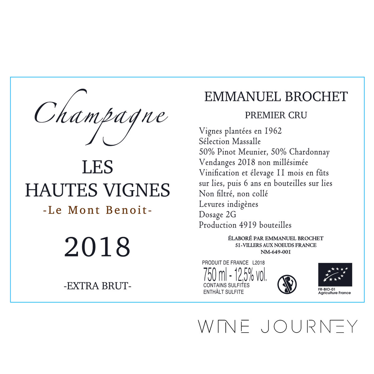 Champagne Emmanuel Brochet Les Hautes Vignes 2018
