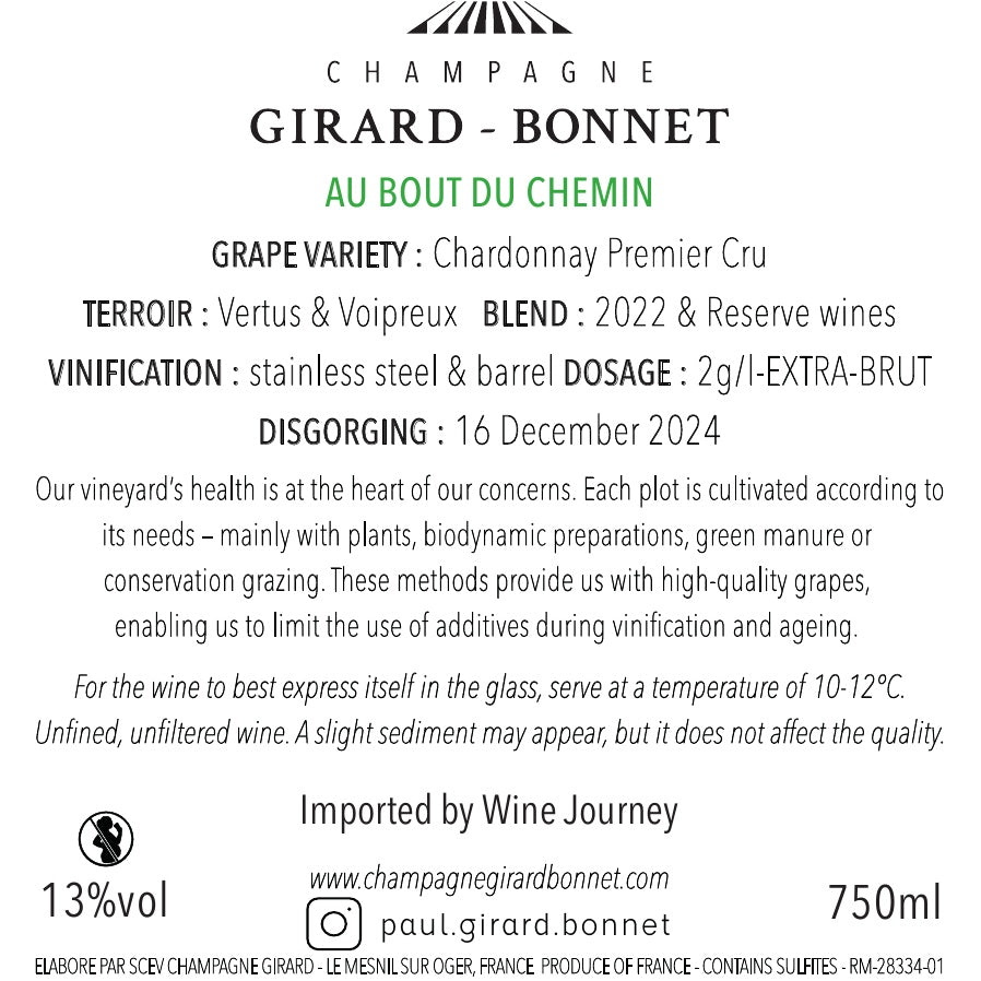 Champagne Girard-Bonnet Au Bout du Chemin 1er v22