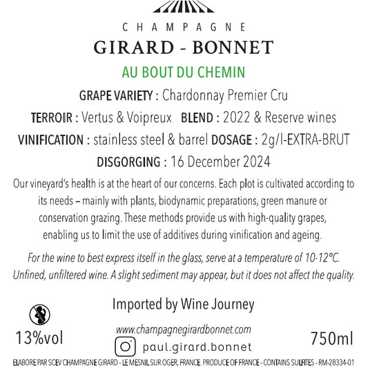 Champagne Girard-Bonnet Au Bout du Chemin 1er v22