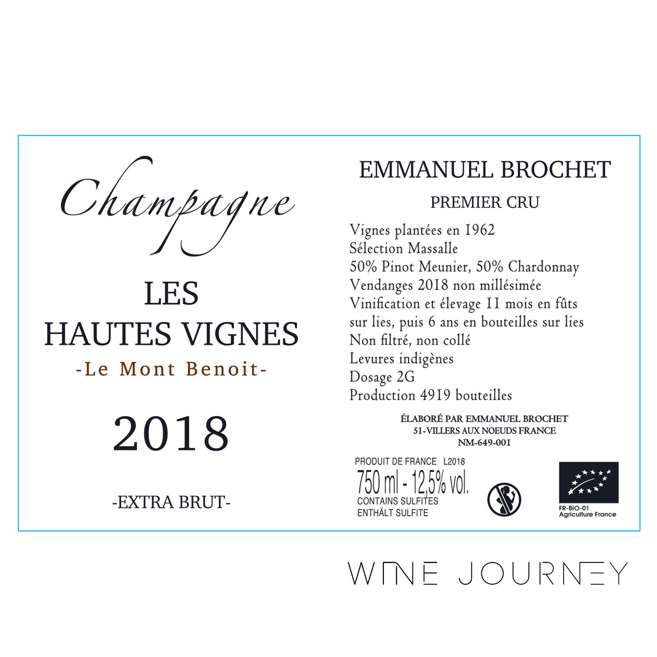 Champagne Emmanuel Brochet Les Hautes Vignes 2018
