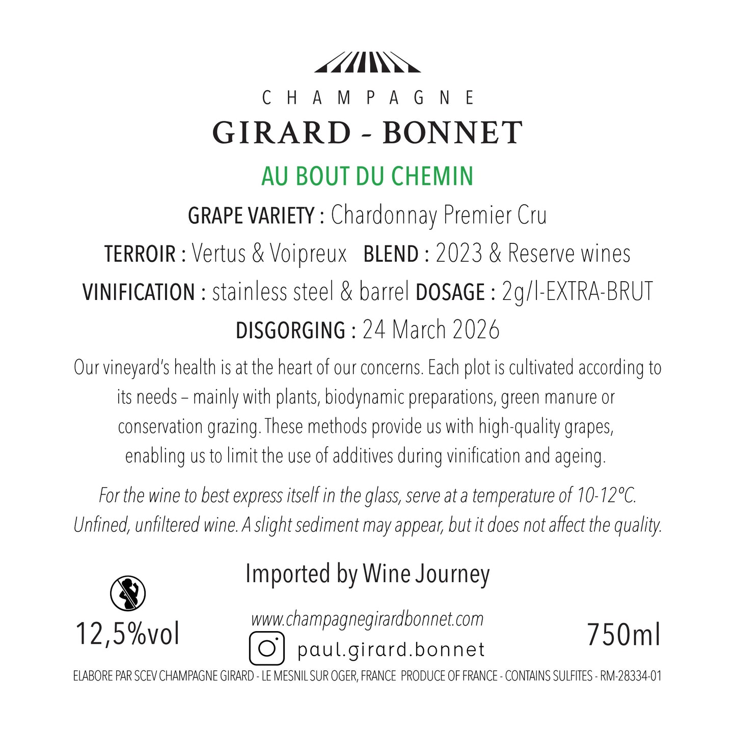 Champagne Girard-Bonnet Au Bout du Chemin 1er v23