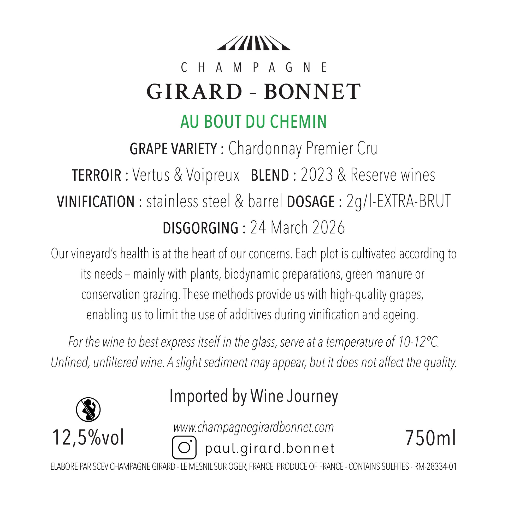 Champagne Girard-Bonnet Au Bout du Chemin 1er v23