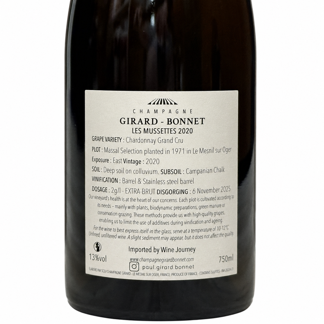 Champagne Girard-Bonnet "Les Mussettes" le Mesnil Sur Oger Grand Cru 2020