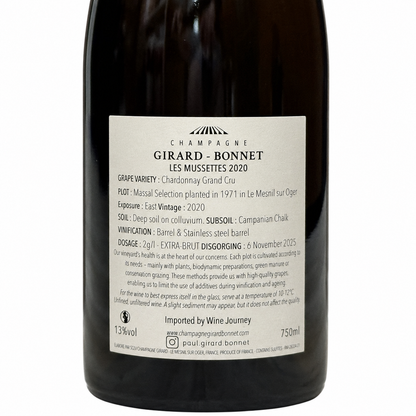 Champagne Girard-Bonnet "Les Mussettes" le Mesnil Sur Oger Grand Cru 2020