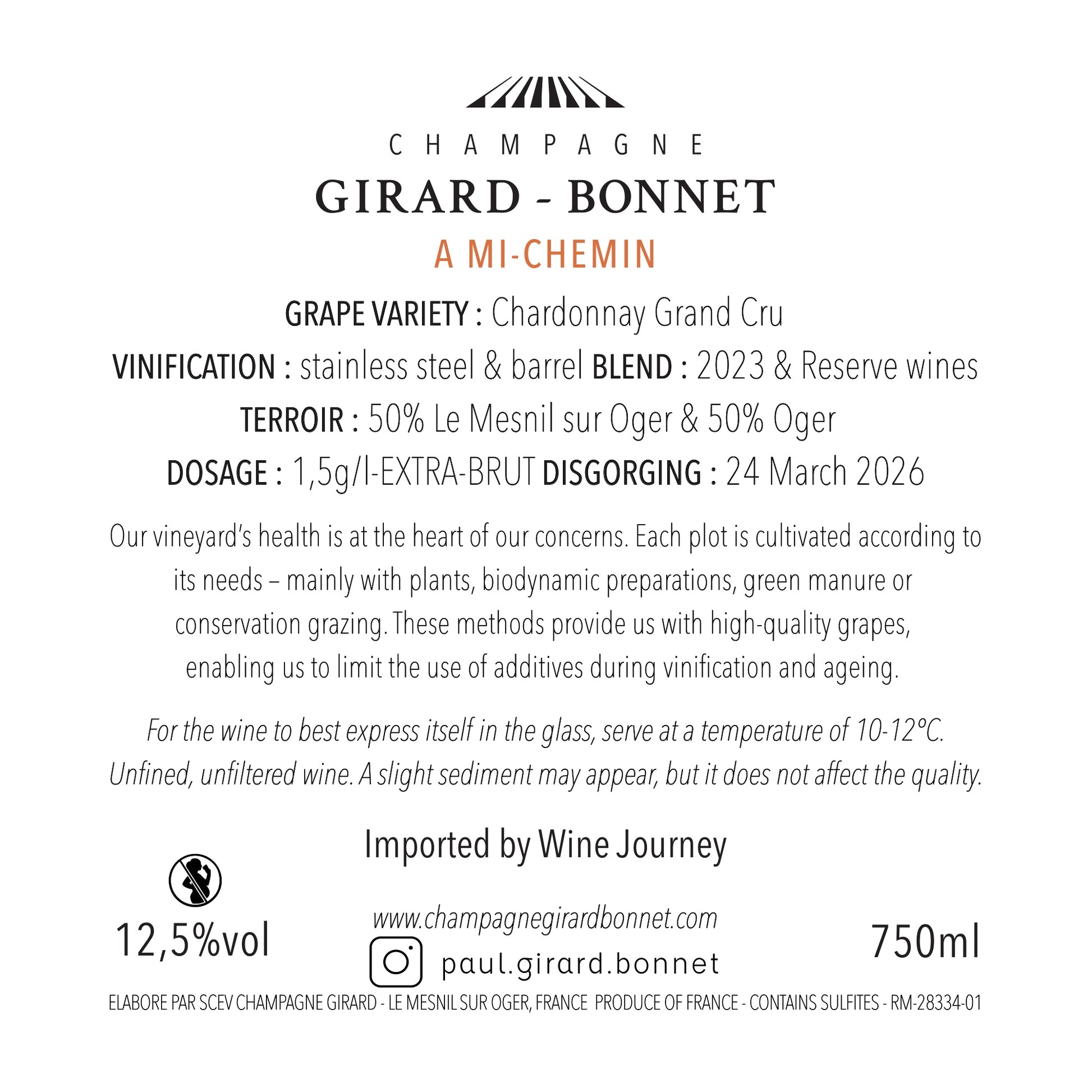 Champagne Girard-Bonnet A Mi-Chemin Chardonnay Grand Cru v23