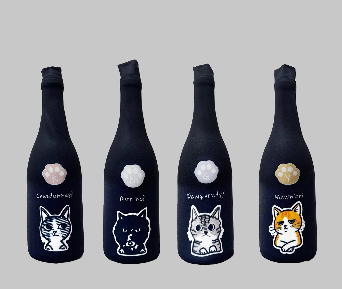 Wine Bottle Sleeves for blind tasting | Cat Series (set of 4)