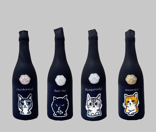Wine Bottle Sleeves for blind tasting | Cat Series (set of 4)