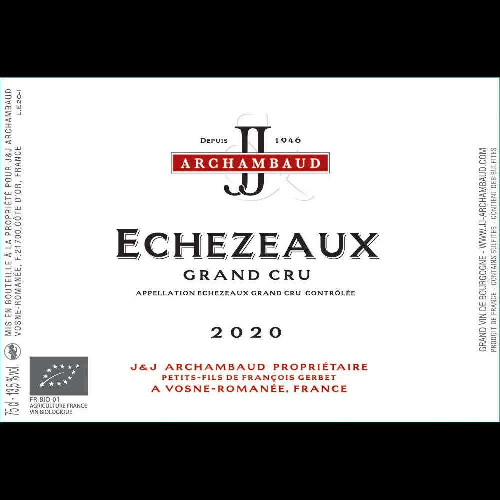J&amp;J Archambaaud Echezeaux 特级园 2019