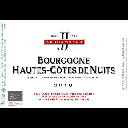 J&J Archambaud Bourgogne Hautes - Côtes de Nuits 2019