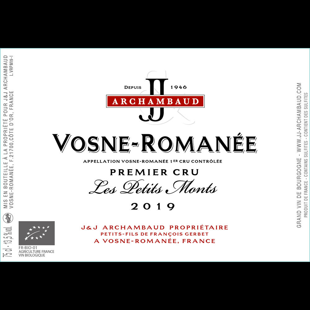 J&J Archambaud Vosne-Romanée Premier Cru - Les Petits Monts 2019