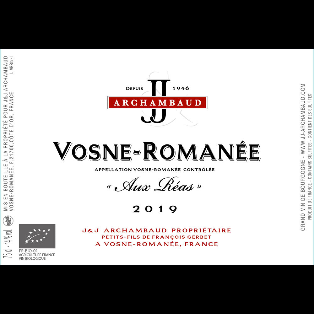 J&J Archambaud Vosne-Romanée Aux Réas 2019