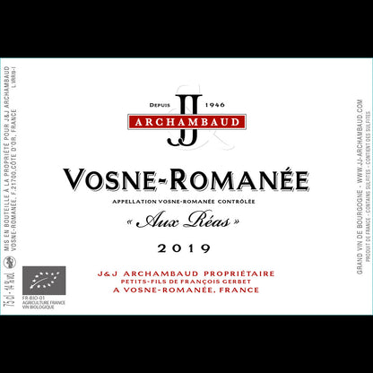 J&J Archambaud Vosne-Romanée Aux Réas 2019